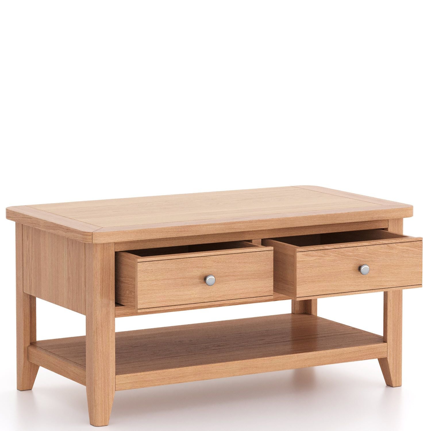 Arlyn Natual Oak Coffee Table 2 Drawers - Home Furniture Interiors