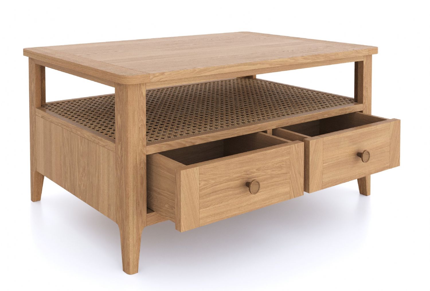 Halmstad Natural Oak 2 drawer Coffee Table - Home Furniture Interiors