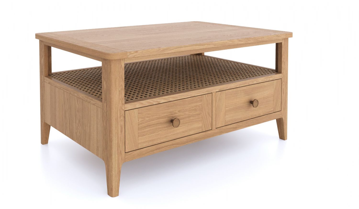Halmstad Natural Oak 2 drawer Coffee Table - Home Furniture Interiors