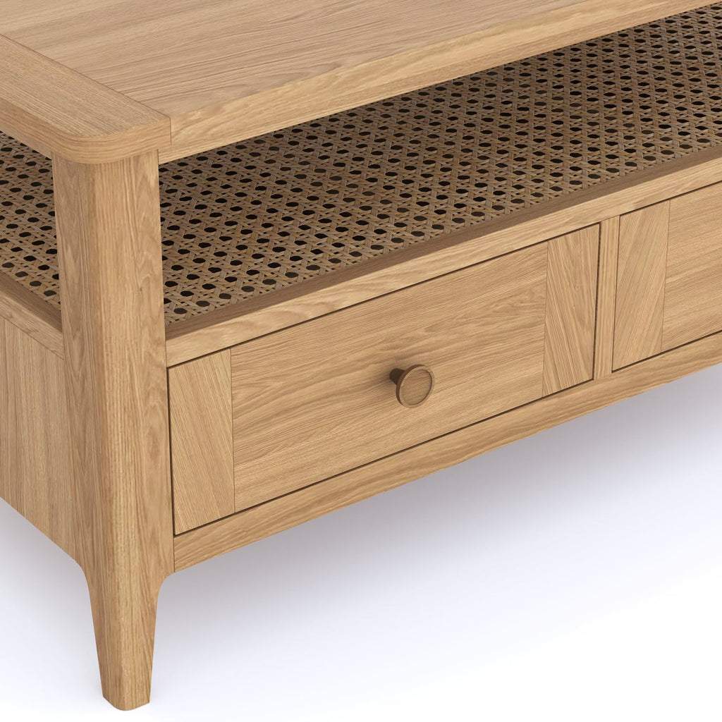 Halmstad Natural Oak 2 drawer Coffee Table - Home Furniture Interiors