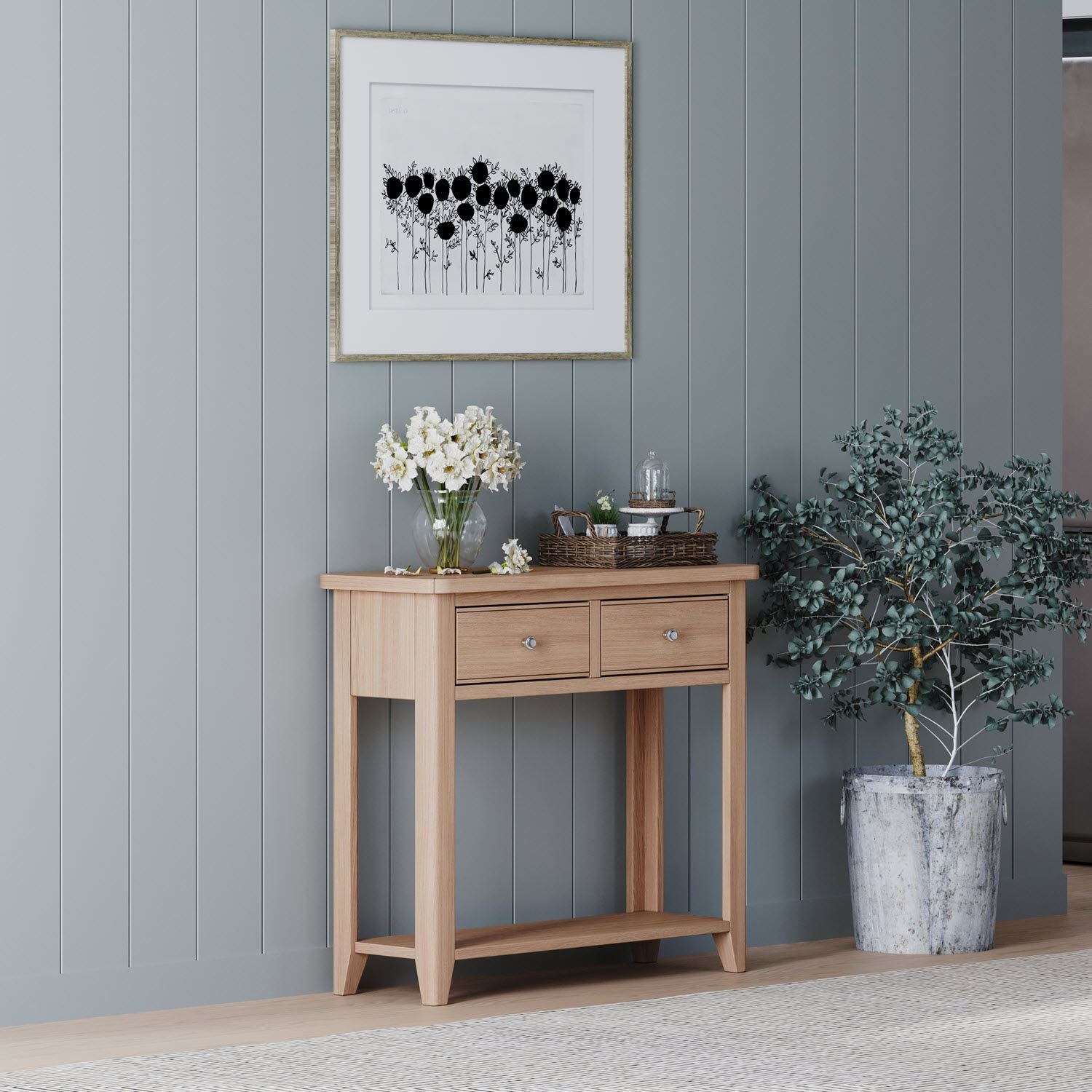 Arlyn Natual Oak Console Table - Home Furniture Interiors