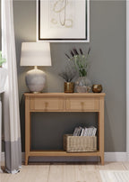 Halmstad Natural Oak Console Table - Home Furniture Interiors