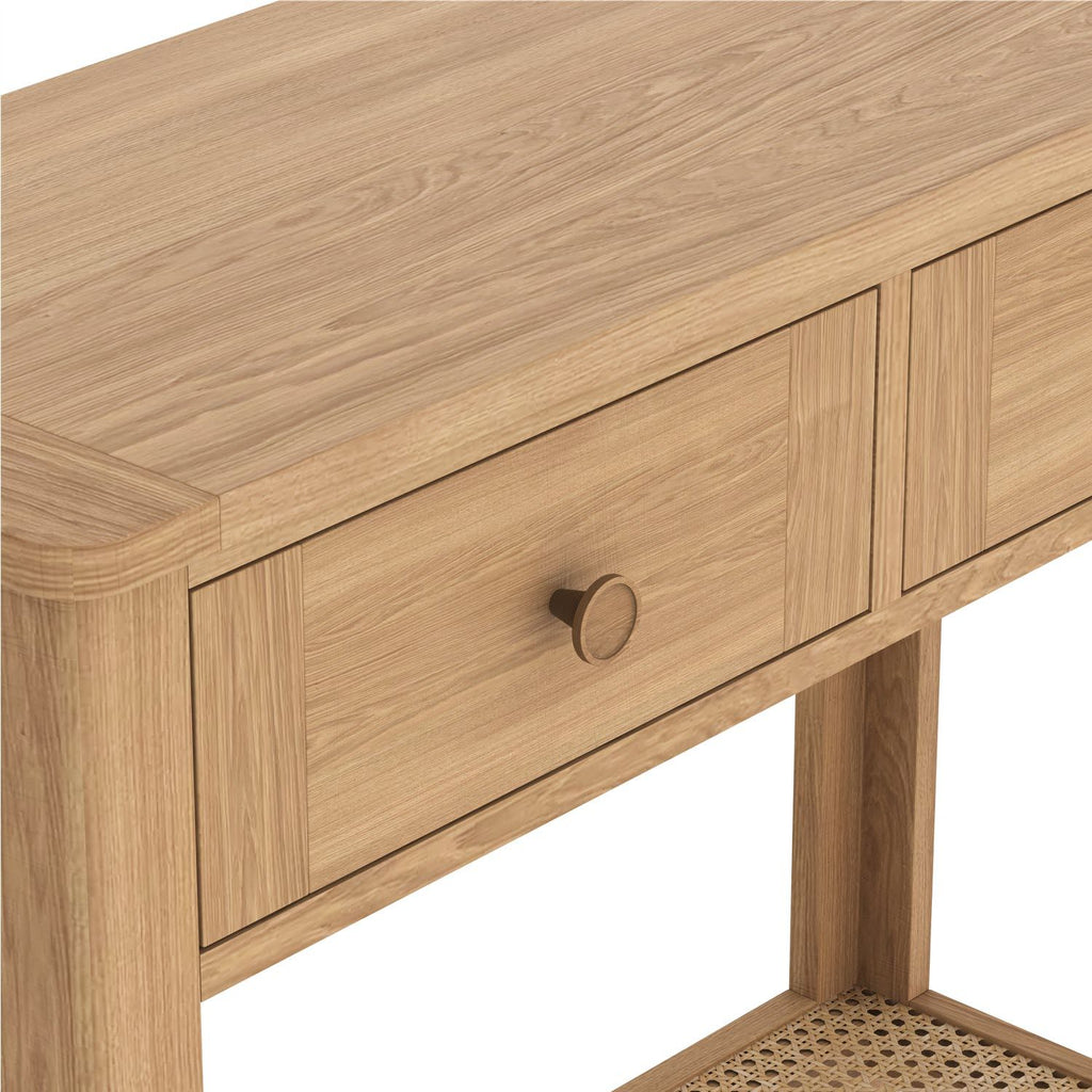 Halmstad Natural Oak Console Table - Home Furniture Interiors