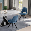 KASPER S Velvet Blue Swivel Black Legs