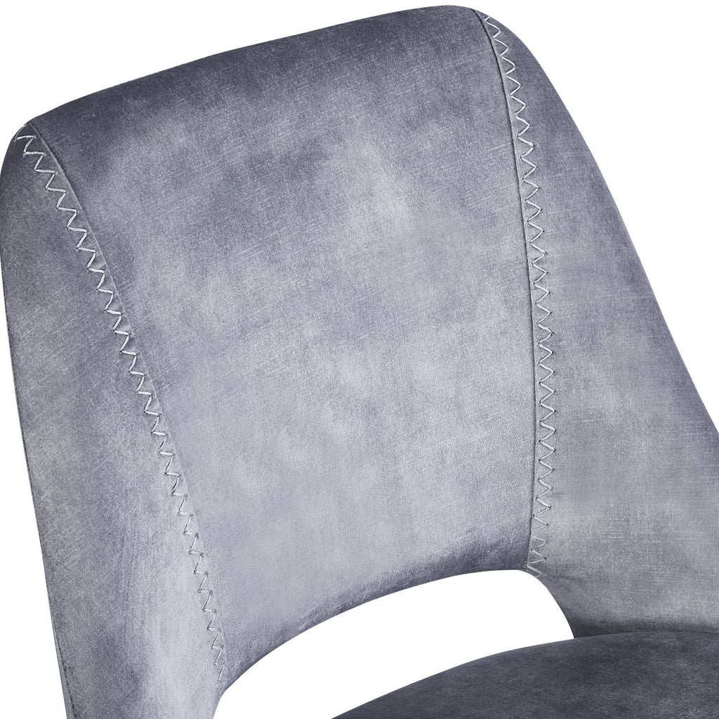 KASPER S Velvet Light Grey Swivel Black Legs - Home Furniture Interiors