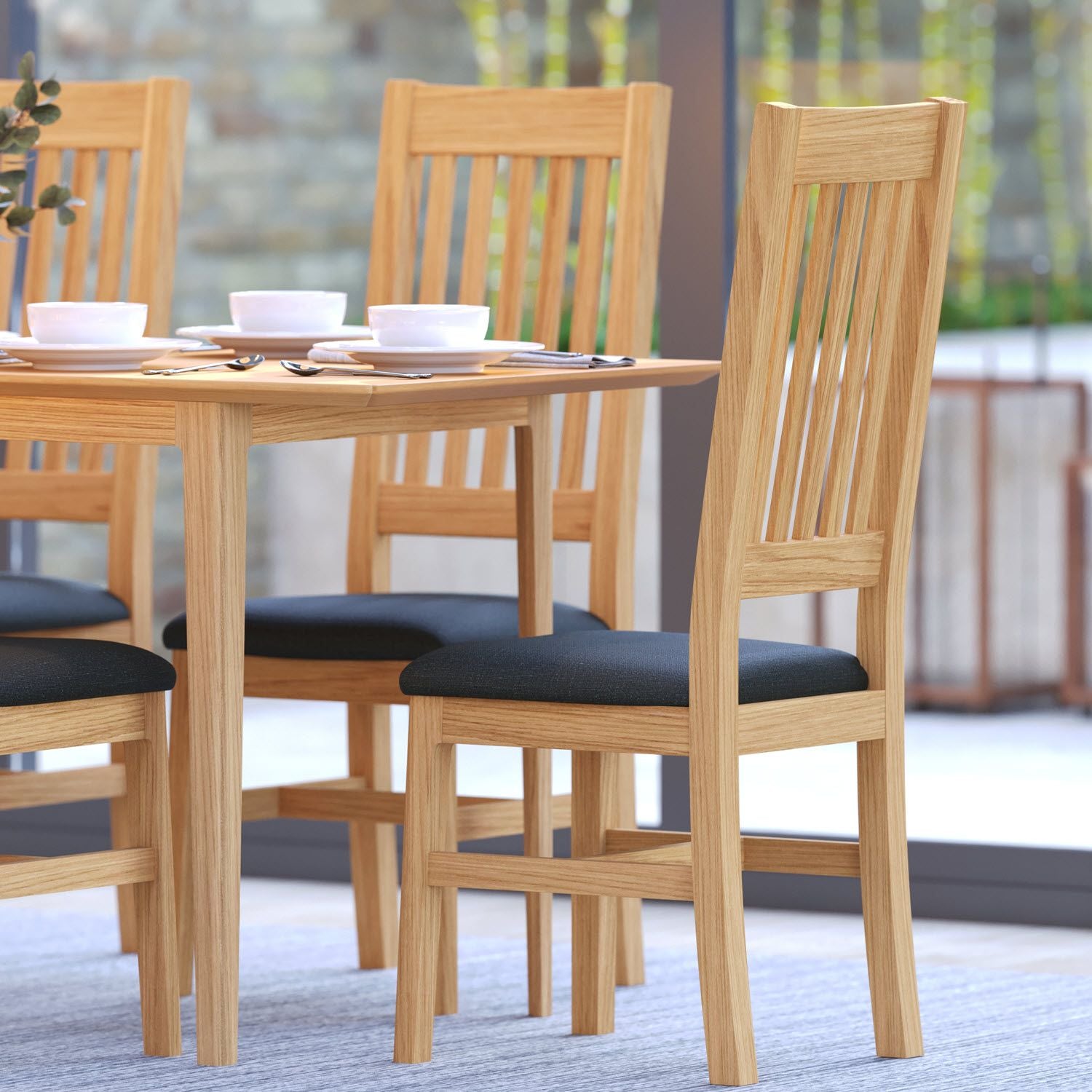 Traditional Solid Light Oak Dining Chair