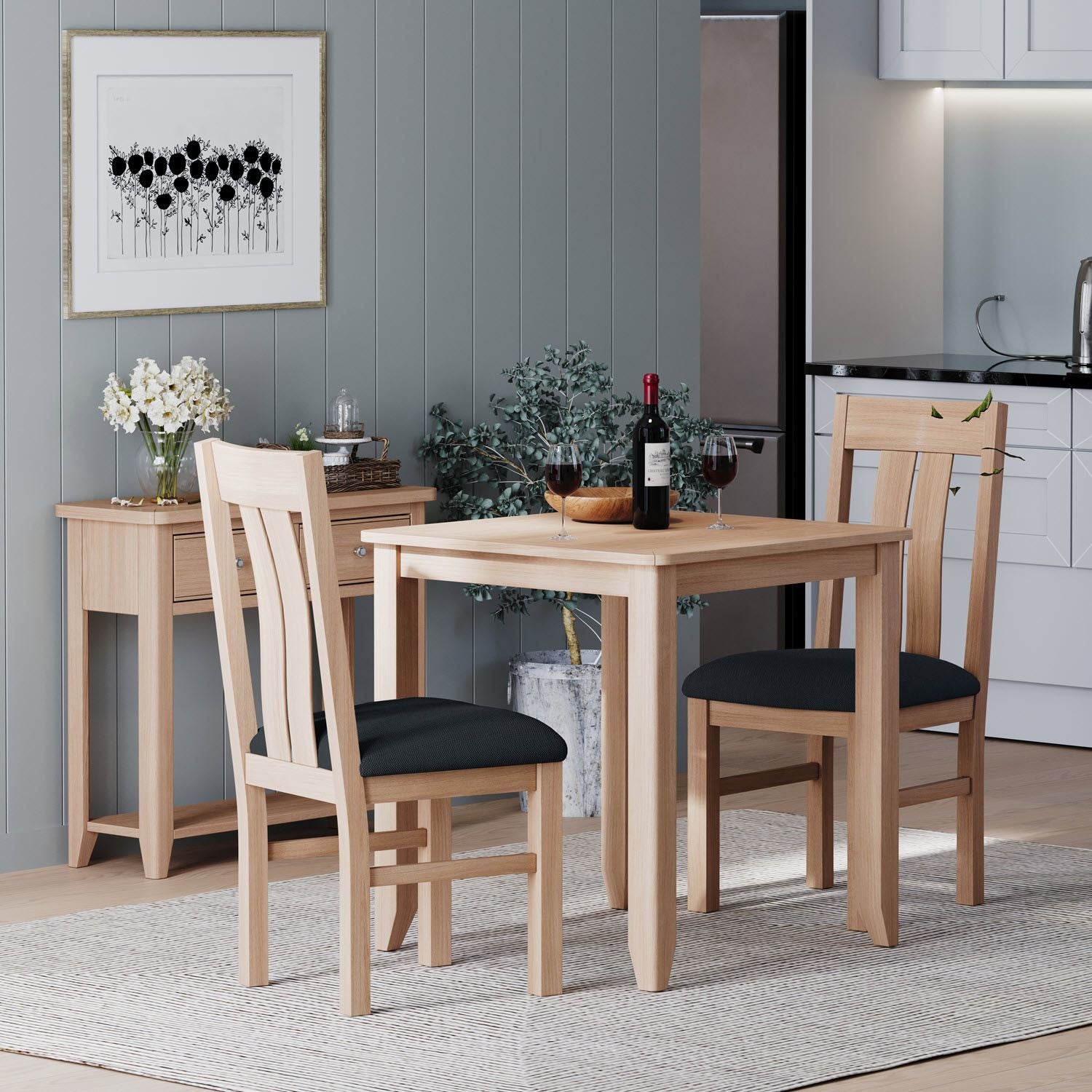 Arlyn Natual Oak Square Dining Table - Home Furniture Interiors