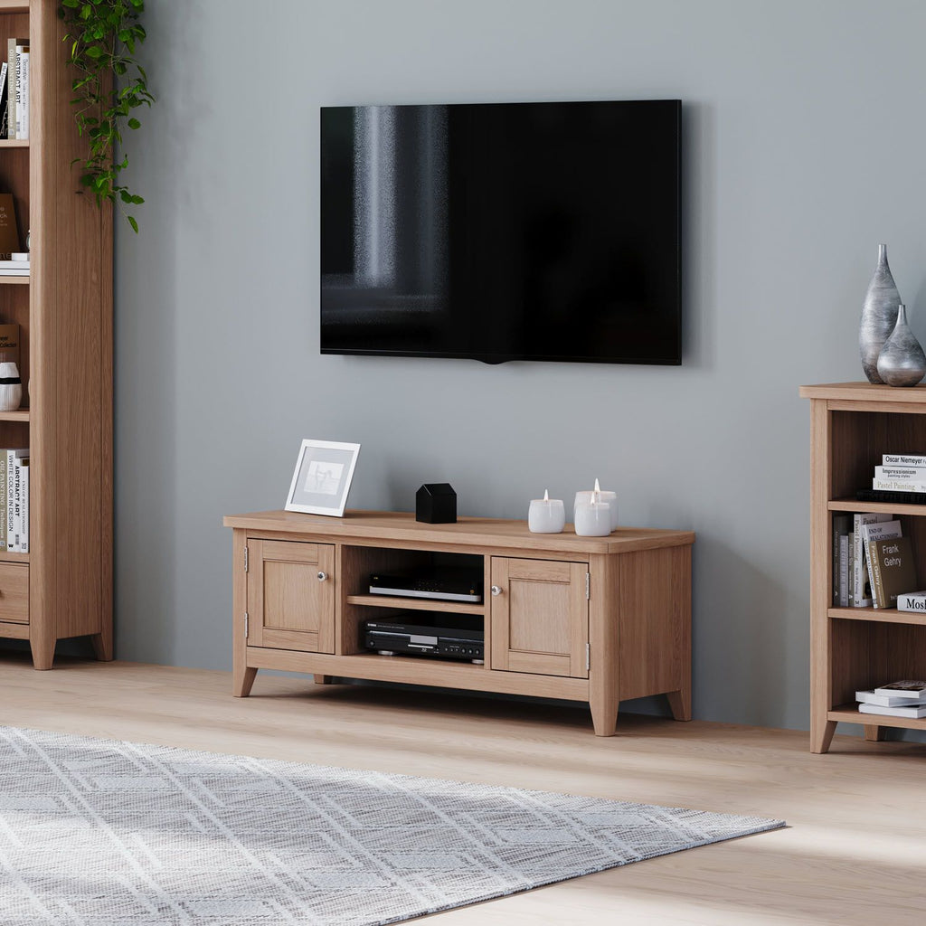 Arlyn Natual Oak Wide TV Cabinet - Home Furniture Interiors