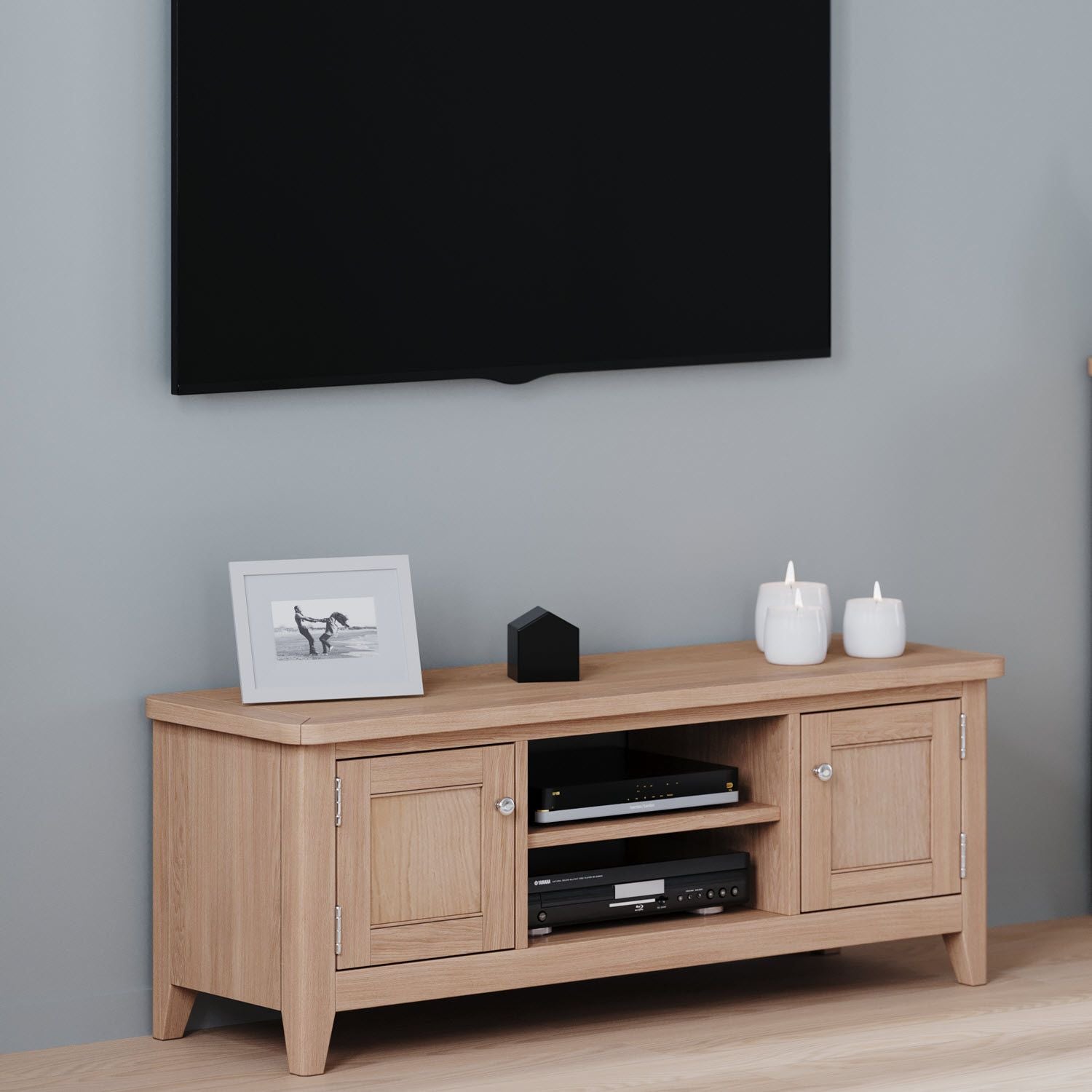 Arlyn Natual Oak Wide TV Cabinet - Home Furniture Interiors