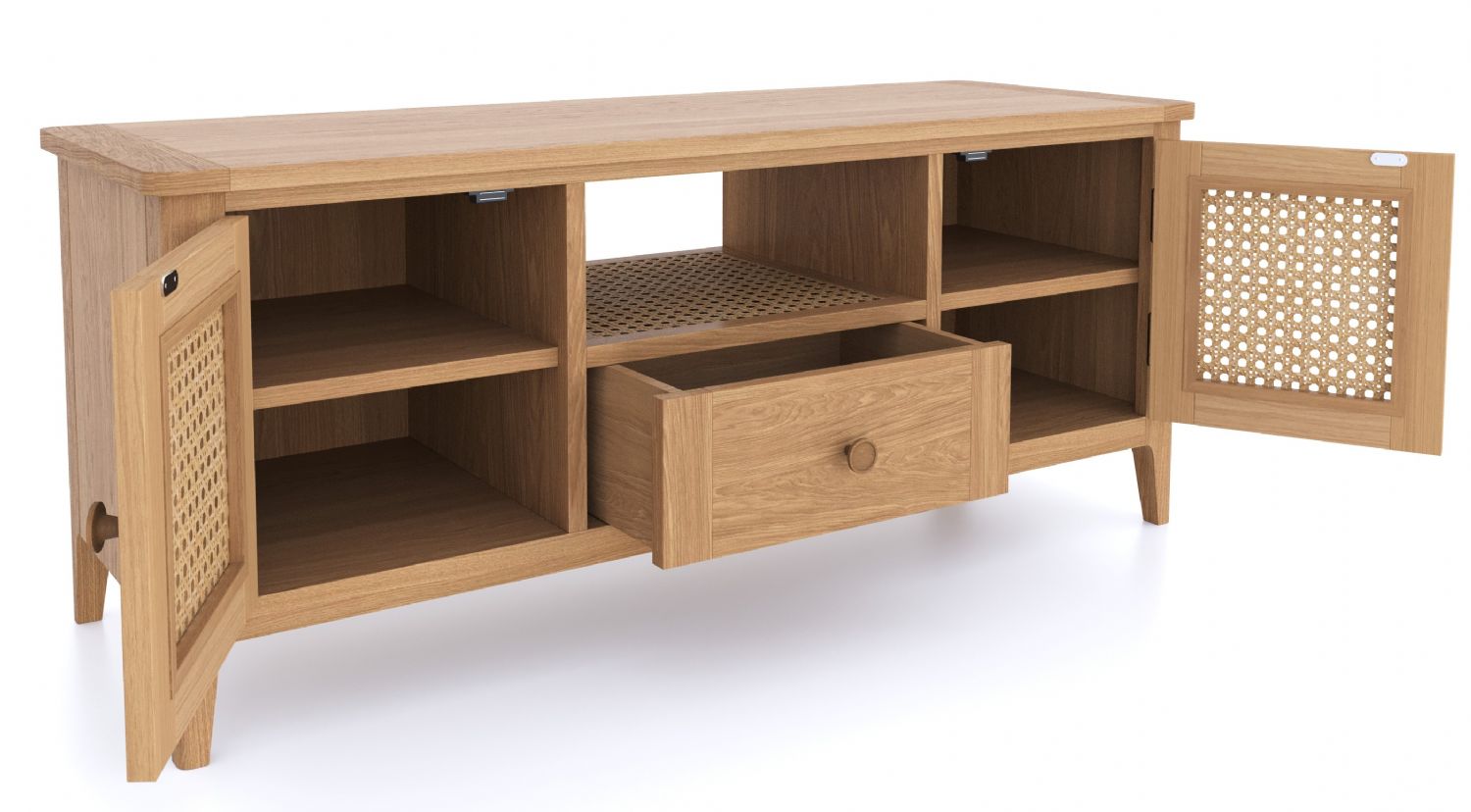 Halmstad Natural Oak Wide TV Unit - Home Furniture Interiors