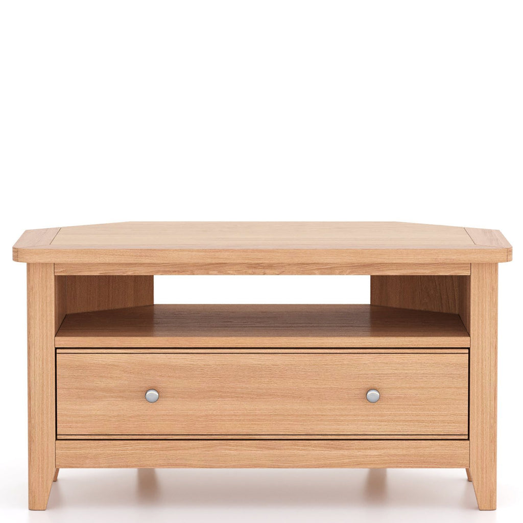 Arlyn Natual Oak Corner TV Cabinet - Home Furniture Interiors