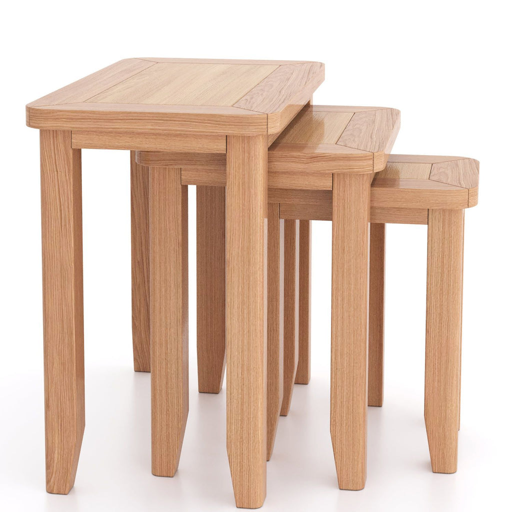 Arlyn Natual Oak Nest of 3 Tables - Home Furniture Interiors