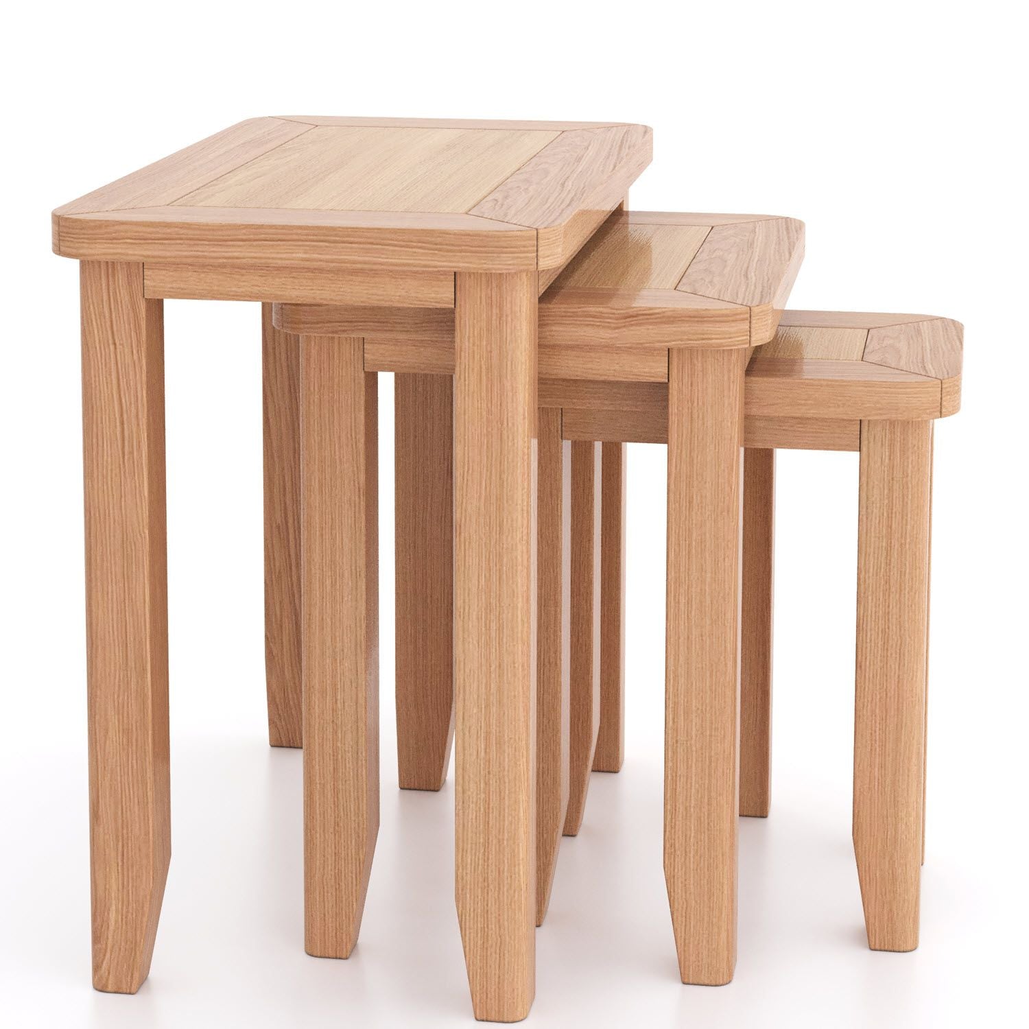 Arlyn Natual Oak Nest of 3 Tables - Home Furniture Interiors