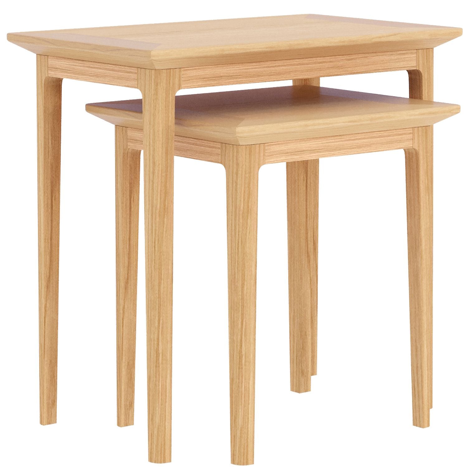 Modern Solid Oak Nest of 2 Tables - Home Furniture Interiors