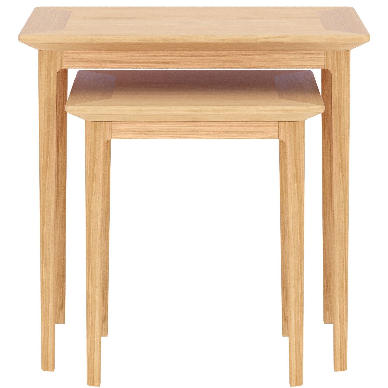Modern Solid Oak Nest of 2 Tables - Home Furniture Interiors