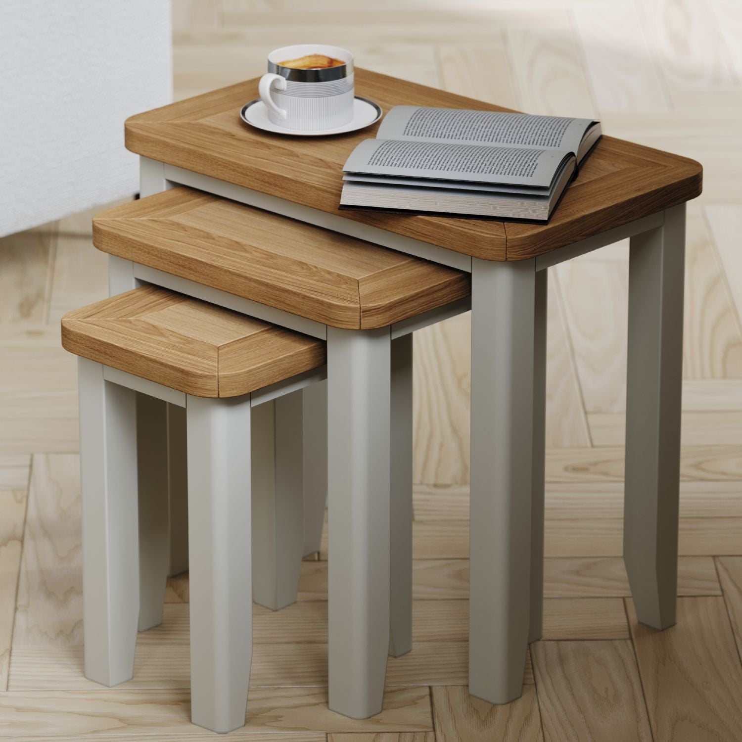 Arlyn Painted Nest of 3 Tables - Home Furniture Interiors