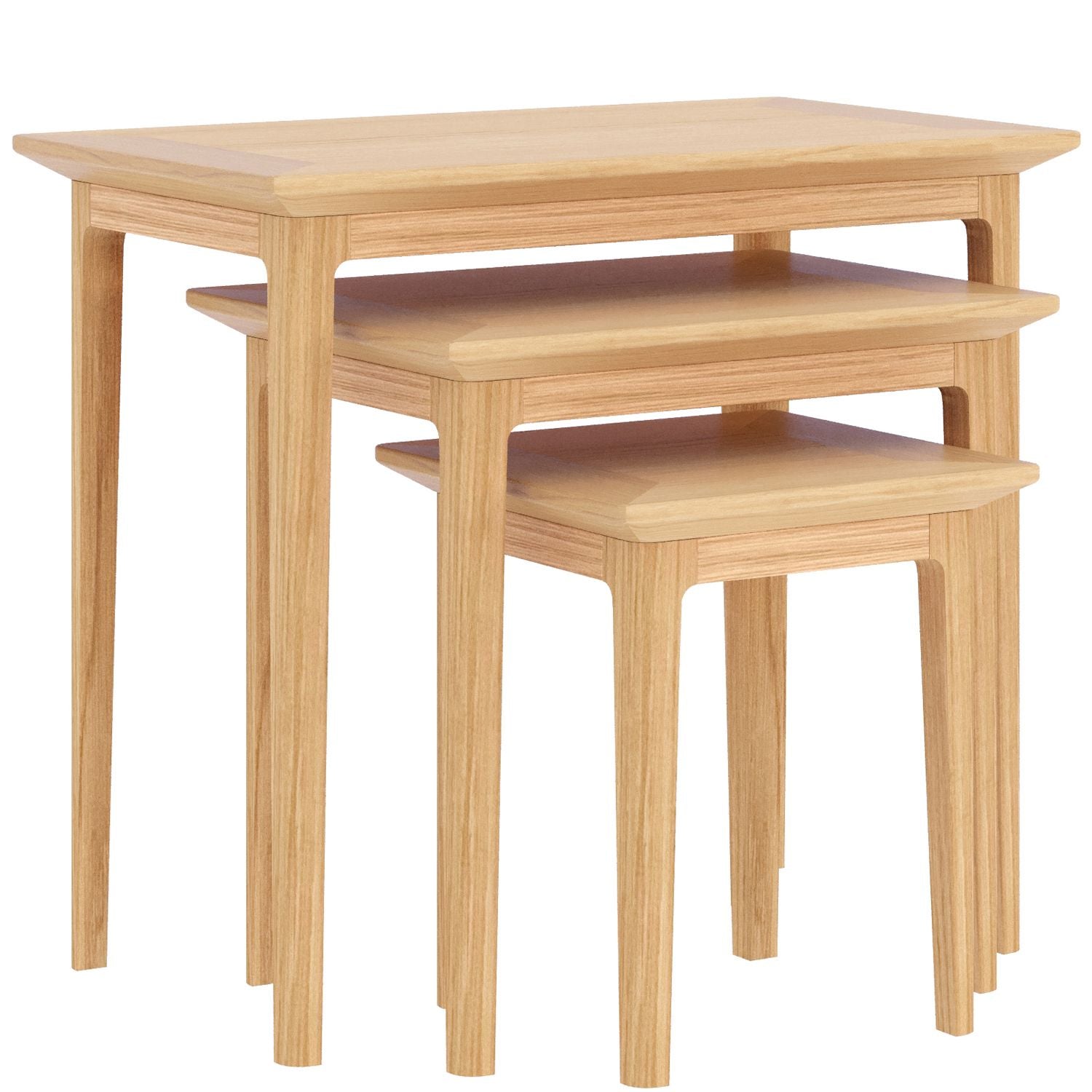 Solid Traditional Oak Nest of 3 Tables