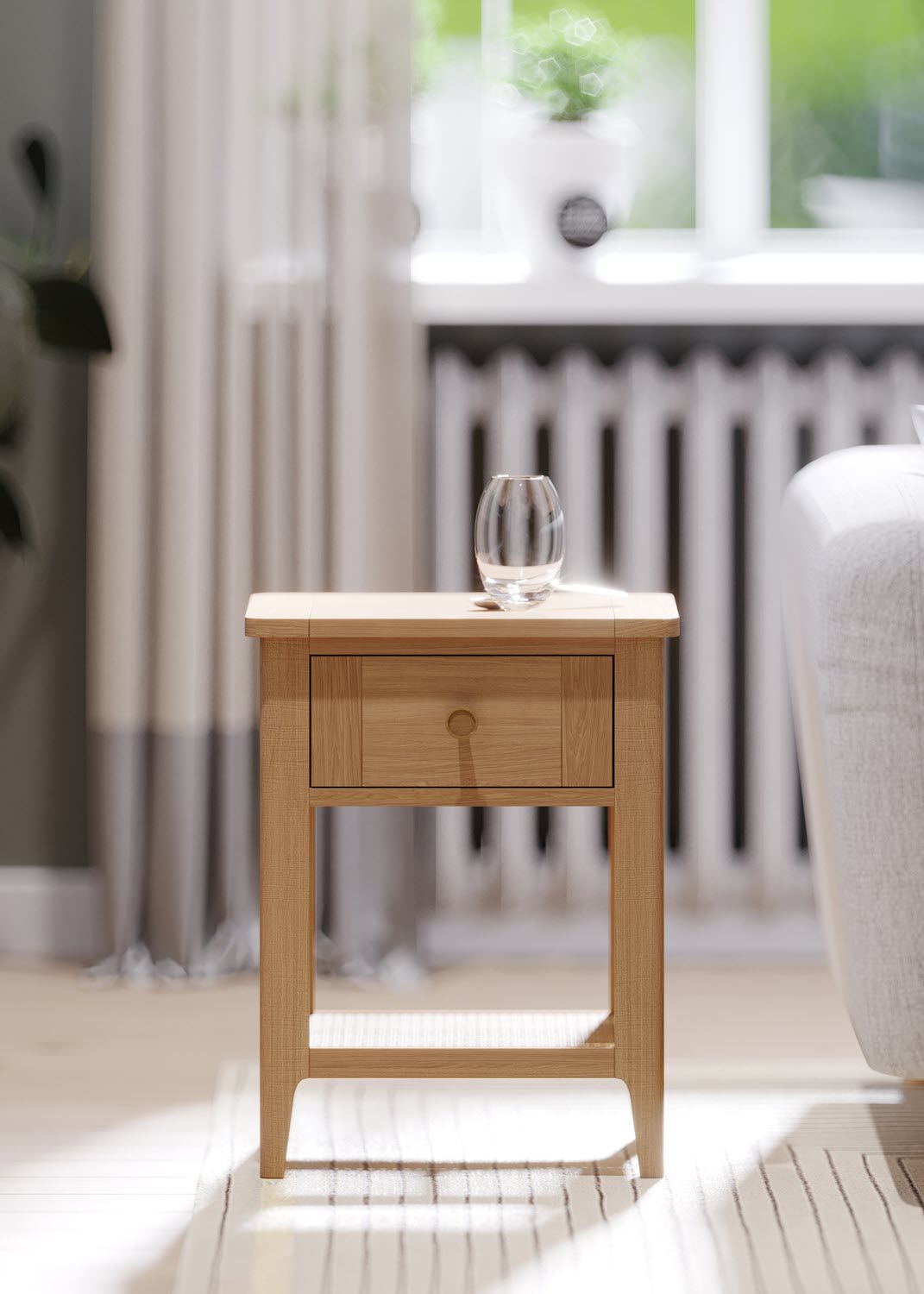 Halmstad Natural Oak Lamp Table - Home Furniture Interiors