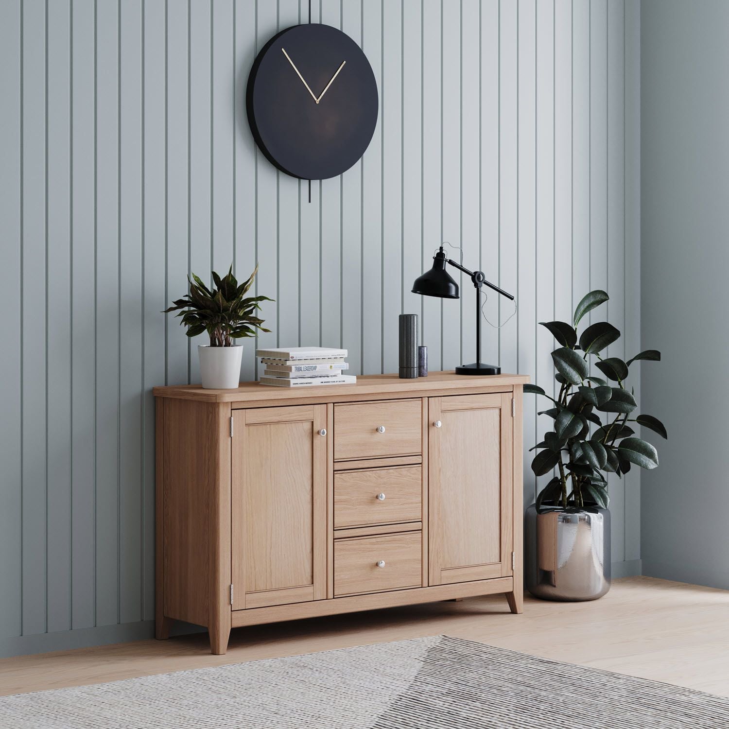 Arlyn Natual Oak 2 Door 3 Drawer Sideboard - Home Furniture Interiors