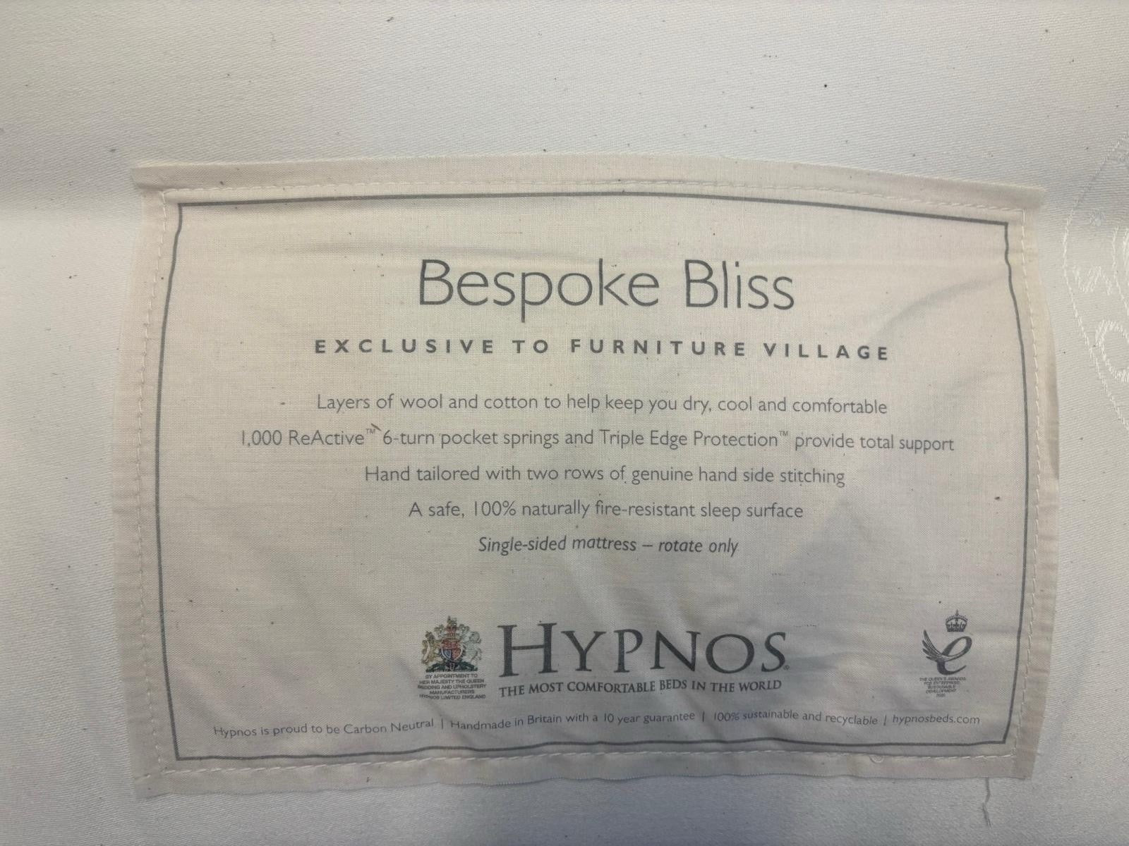 Hypnos Bliss Firm 6FT SuperKing Mattress RRP £1,899 - Home Furniture Interiors