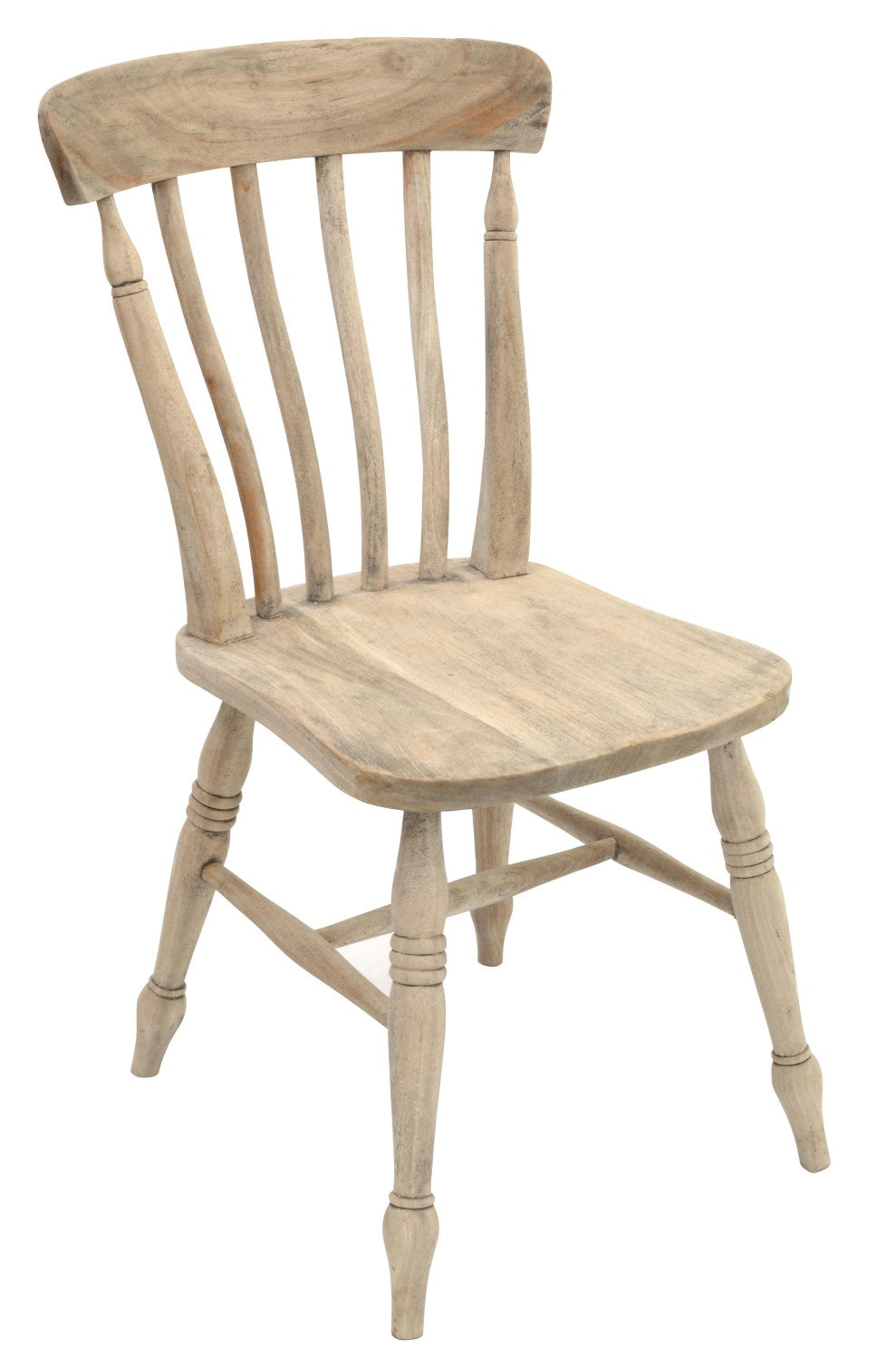 Solid Wood Kitchen Dining Chair with Curved Spindle Back