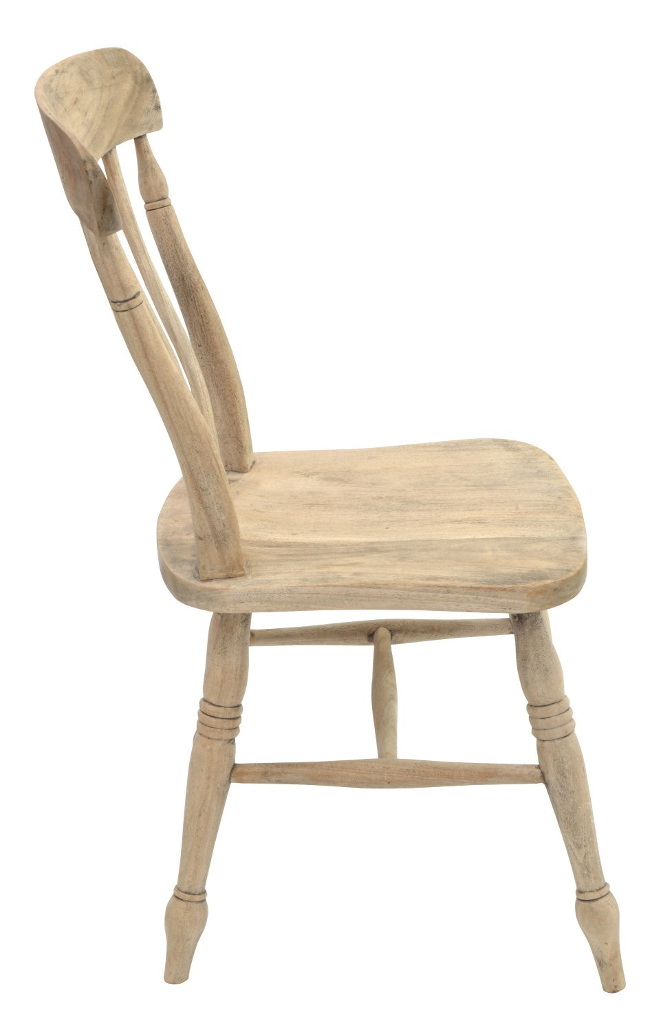Solid Wood Kitchen Dining Chair with Curved Spindle Back