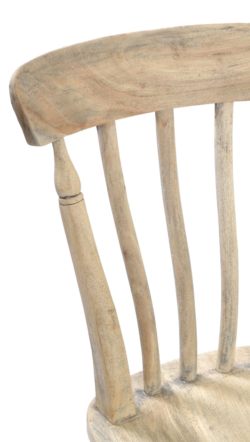 Solid Wood Kitchen Dining Chair with Curved Spindle Back