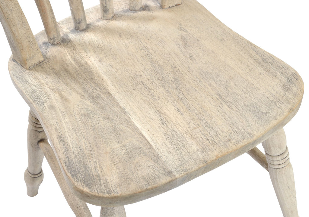 Solid Wood Kitchen Dining Chair with Curved Spindle Back