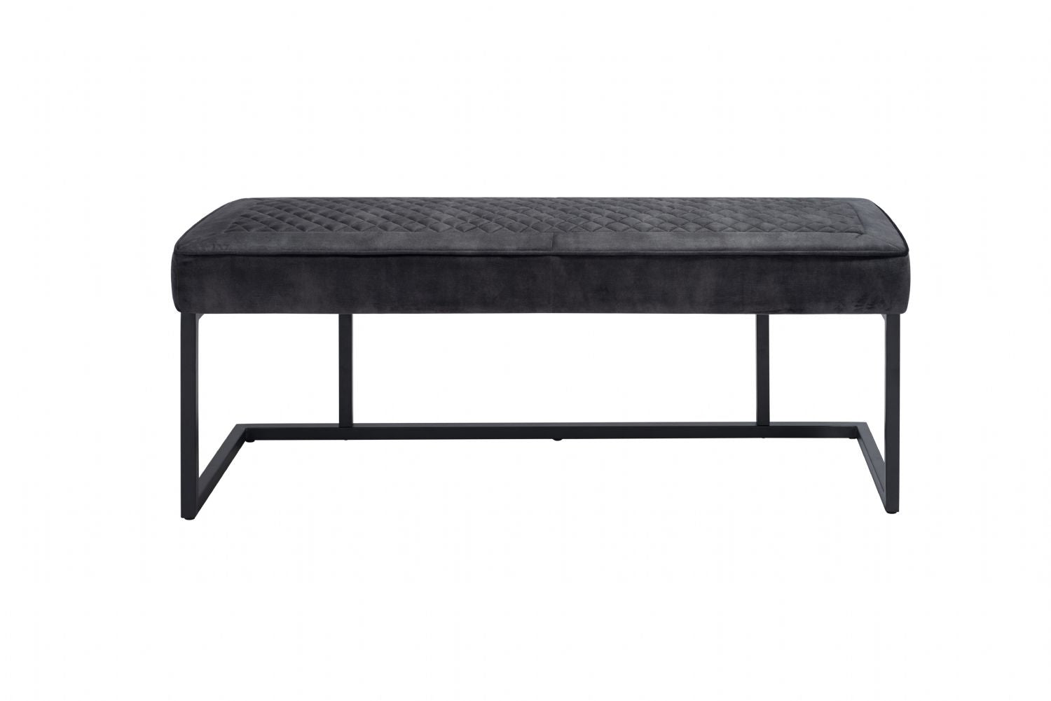 Modern Dark Grey Velvet Fabric Corner Sofa Dining Set with Black Iron Frame LHF - Home Furniture Interiors