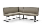 Modern Taupe PU Leather Corner Sofa Dining Set with Black Iron Frame LHF - Home Furniture Interiors