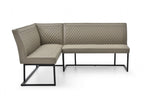 Modern Taupe PU Leather Corner Sofa Dining Set with Black Iron Frame LHF - Home Furniture Interiors