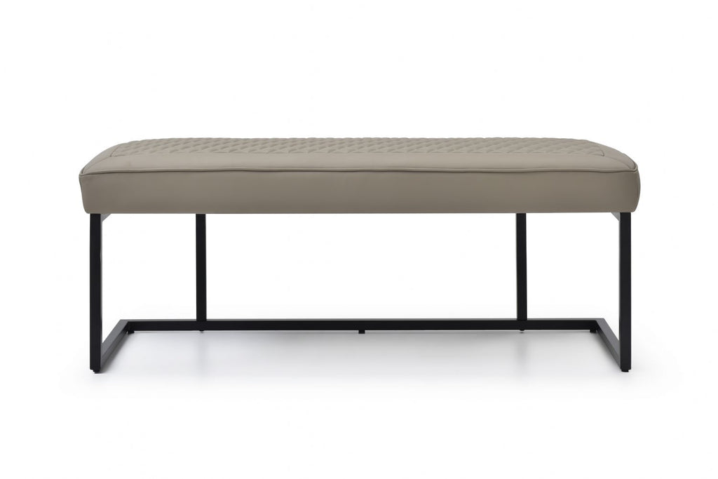 Modern Taupe PU Leather Corner Sofa Dining Set with Black Iron Frame RHF - Home Furniture Interiors