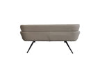 Modern Taupe PU Upholstered High Back Dining Bench with Black Iron Legs - Home Furniture Interiors