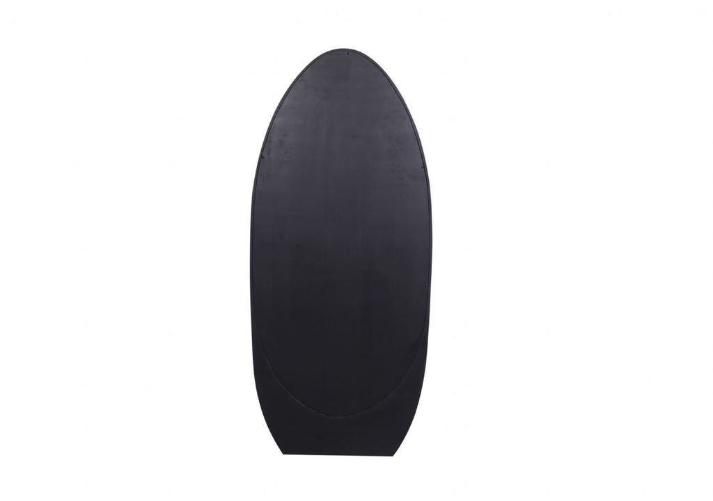 Modern Mango Wood Oval 4 Shelf Bookcase with Sculpted Black Frame - Home Furniture Interiors