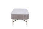 Modern Mango Wood 2 Drawer Rectangular Coffee Table with Marble Top - Home Furniture Interiors