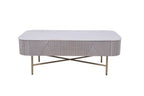 Modern Mango Wood 2 Drawer Rectangular Coffee Table with Marble Top - Home Furniture Interiors