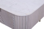 Modern Mango Wood 2 Drawer Rectangular Coffee Table with Marble Top - Home Furniture Interiors