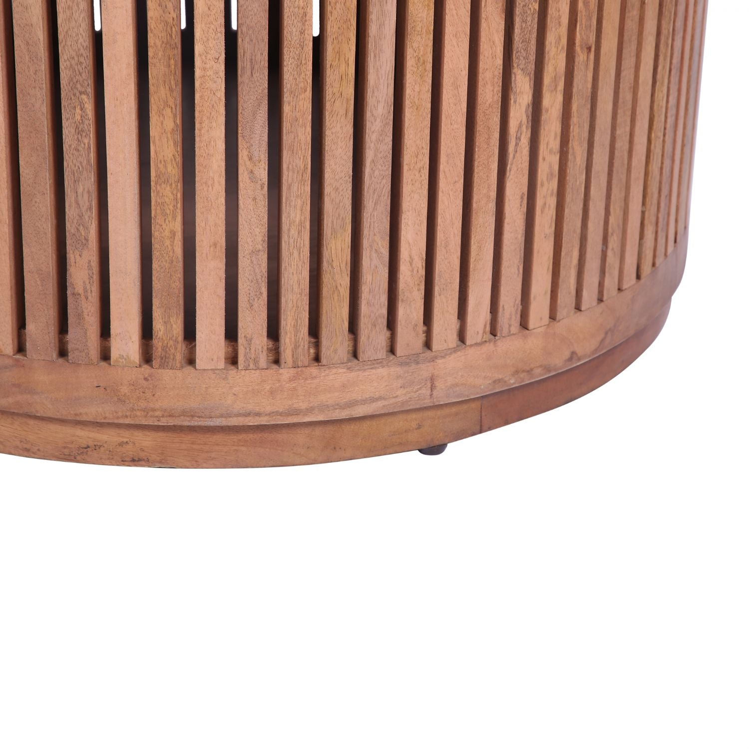 Modern Mango Wood Round Coffee Table with Lift Off Storage Top - Home Furniture Interiors