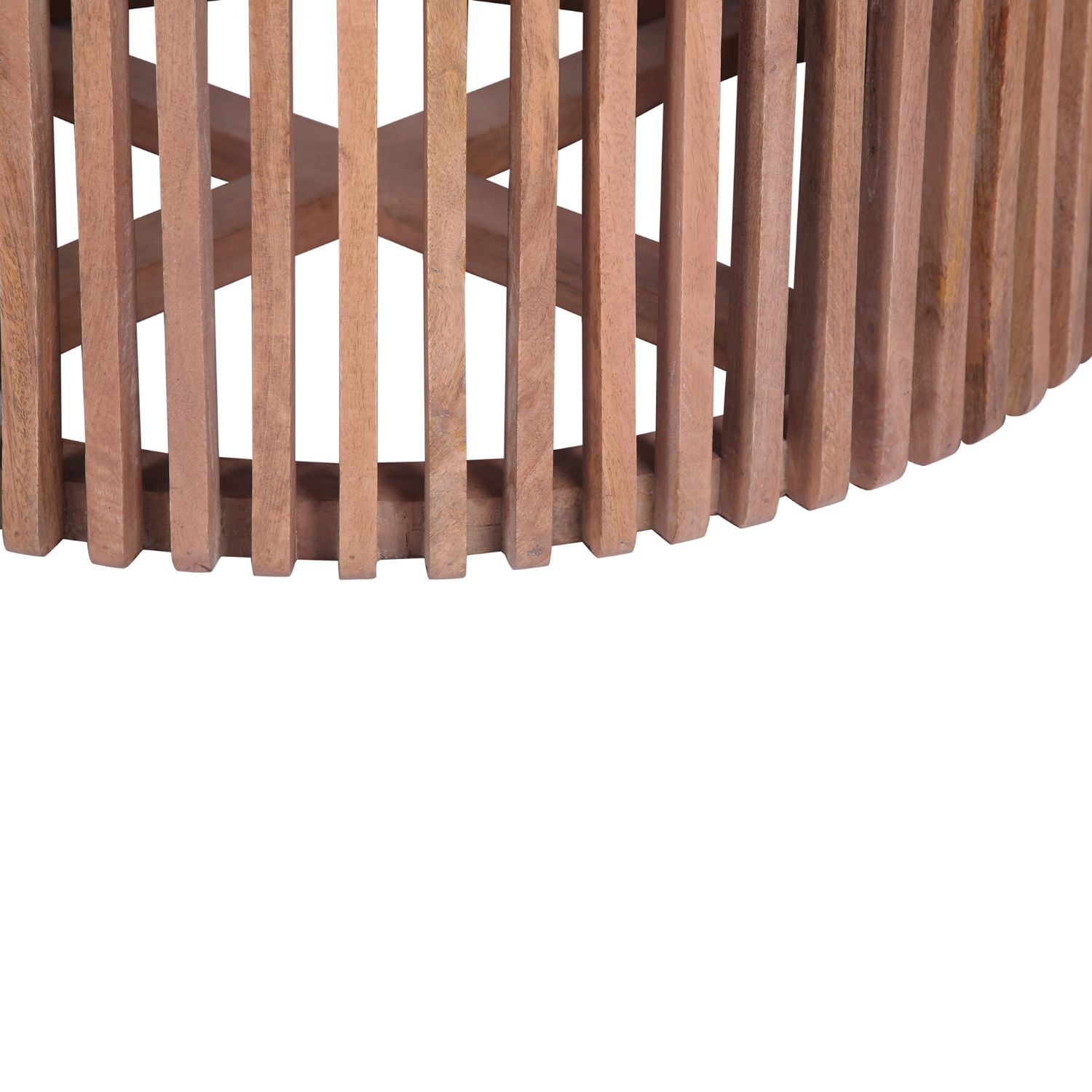 Modern Mango Wood Round Coffee Table with White Marble Top - Home Furniture Interiors