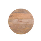 Natural Solid Mango Wood Round Coffee Table with Chunky Cylindrical Legs - Home Furniture Interiors