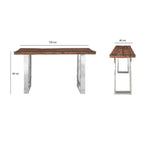 Modern Reclaimed Wood Rectangular Console Table with Polished Steel Legs - Home Furniture Interiors