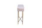 White Marble and Mango Wood 2 Drawer Console Table with Gold Metal Frame - Home Furniture Interiors