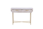 White Marble and Mango Wood 2 Drawer Console Table with Gold Metal Frame - Home Furniture Interiors