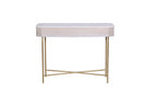 White Marble and Mango Wood 2 Drawer Console Table with Gold Metal Frame - Home Furniture Interiors