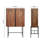 Industrial Mango Wood High Storage Cupboard with Grooved Shelves - Home Furniture Interiors