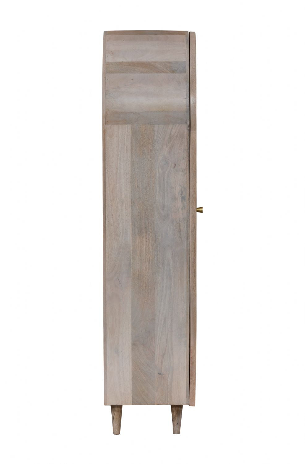 Modern Whitewashed Mango Wood 1 Door 3 Drawer Cabinet with Arched Frame - Home Furniture Interiors