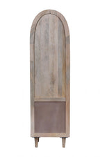 Modern Whitewashed Mango Wood 1 Door 3 Drawer Cabinet with Arched Frame - Home Furniture Interiors
