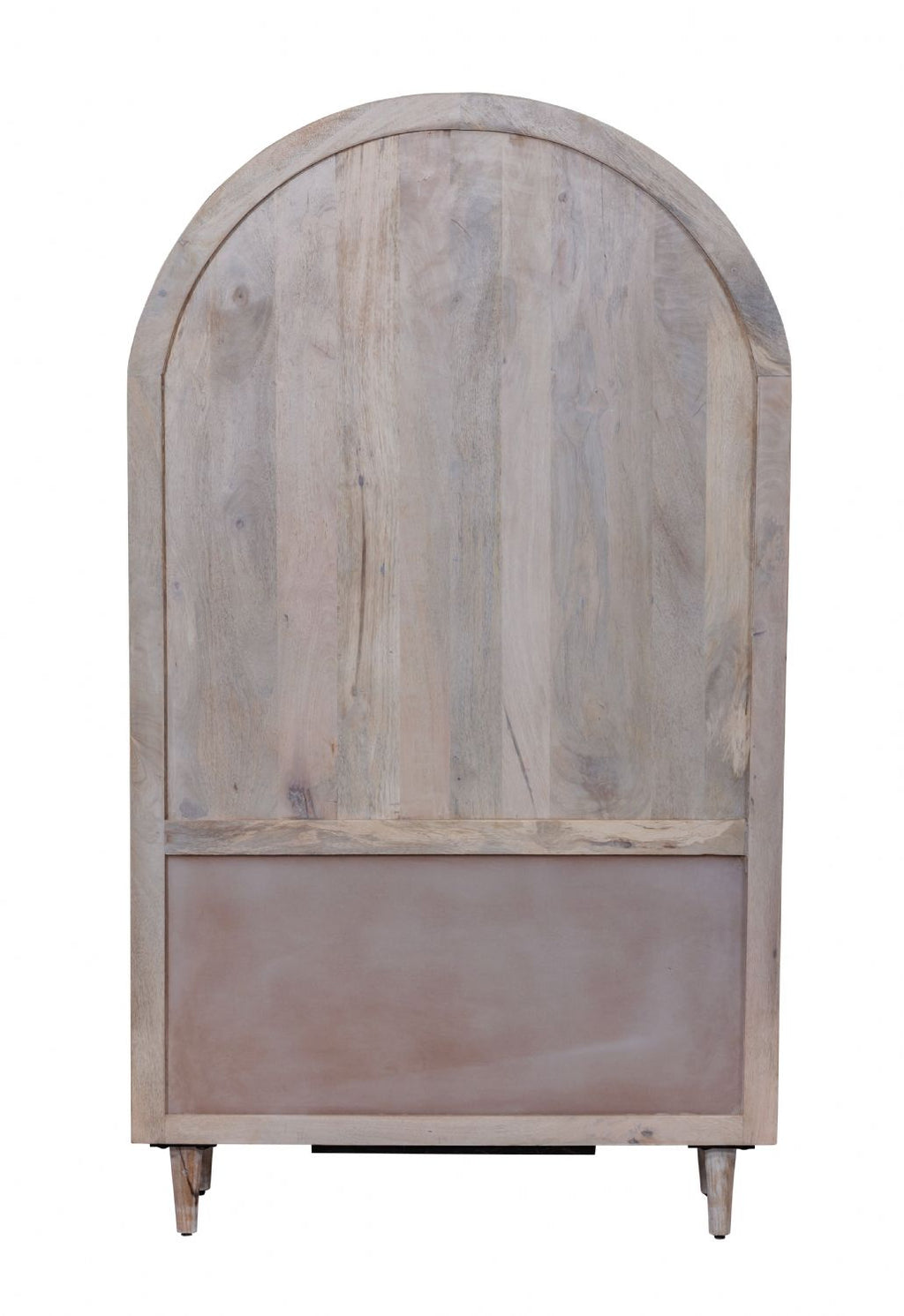 White Mango Wood Arched 2 Door 3 Drawer Glass Display Cabinet with Shelves - Home Furniture Interiors
