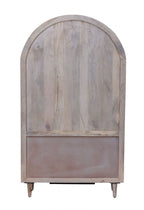 White Mango Wood Arched 2 Door 3 Drawer Glass Display Cabinet with Shelves - Home Furniture Interiors