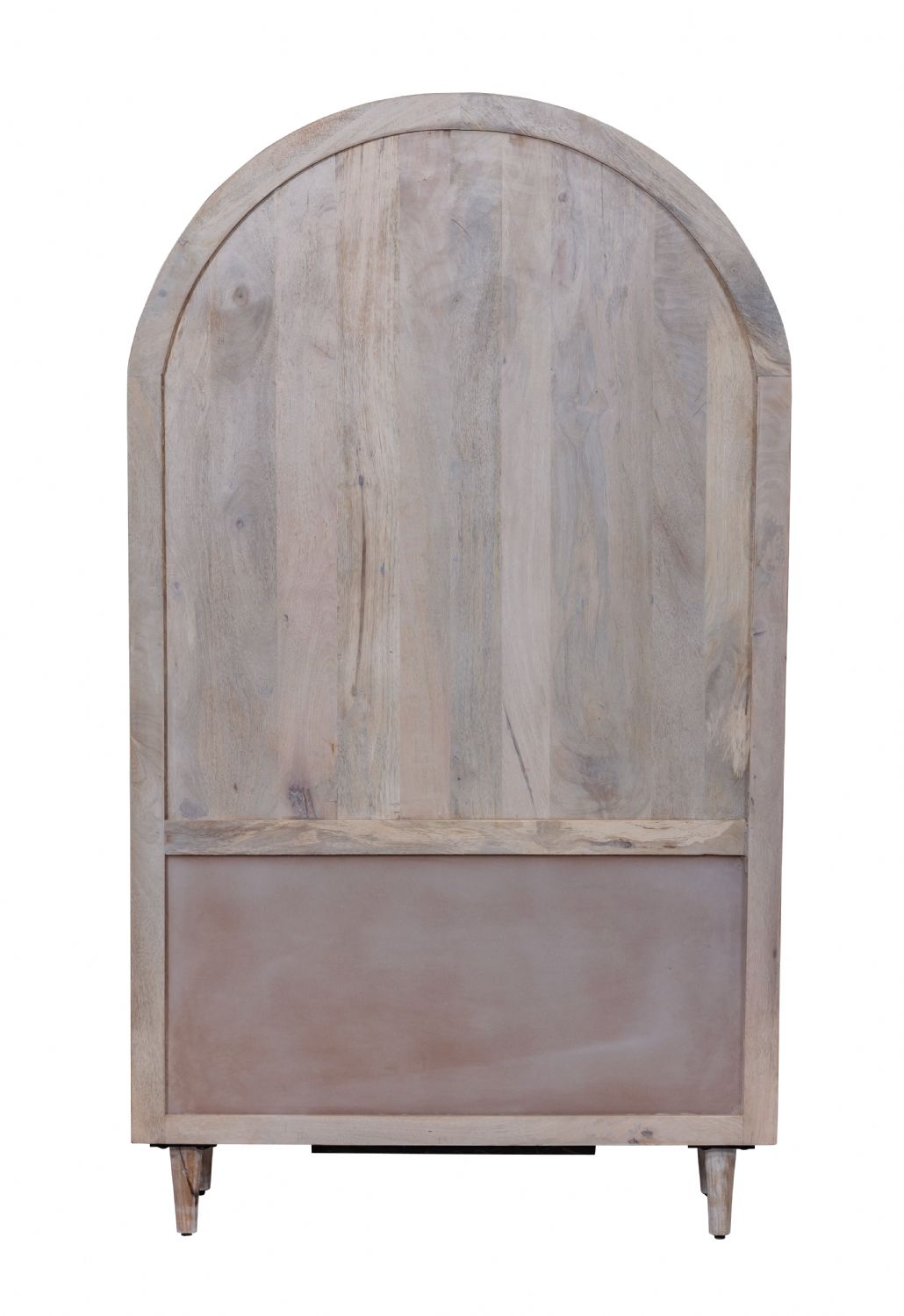 White Mango Wood Arched 2 Door 3 Drawer Glass Display Cabinet with Shelves - Home Furniture Interiors